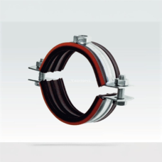 Хомут сантехнический крепежный трубный стальной оцинкованный с резиновой прокладкой 35х25 мм