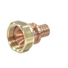 Соединитель латунный Дн 16-1/2" для PE-X труб под конус с накидной гайкой GX179 Giacomini GX179Y043