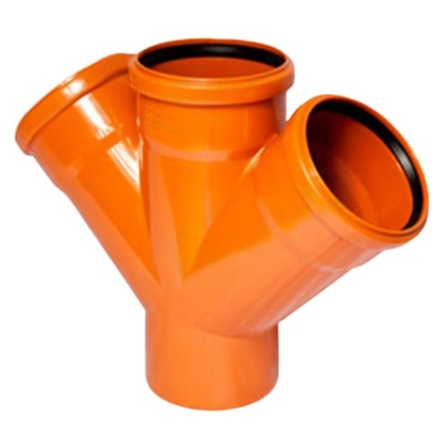 Крестовина канализационная PP-B коричневая Дн 110-110-110 45гр б/нап в/к VALFEX в Москве