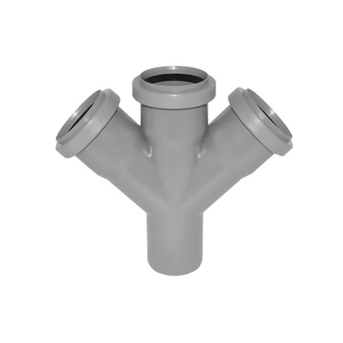 Крестовина PP-H одноплоскостная серая Дн 50-50-50 45гр б/нап в/к RTP (РосТурПласт) 2 в Москве
