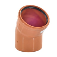 Отвод канализационный PP-B коричневый Дн 160 15гр б/нап в/к VALFEX