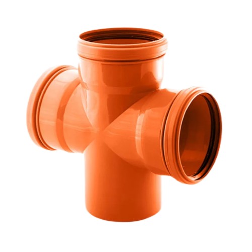 Крестовина PP-B одноплоскостная коричневая Дн 110-110-110-45гр б/нап в/к RTP (РосТурПласт) в Москве