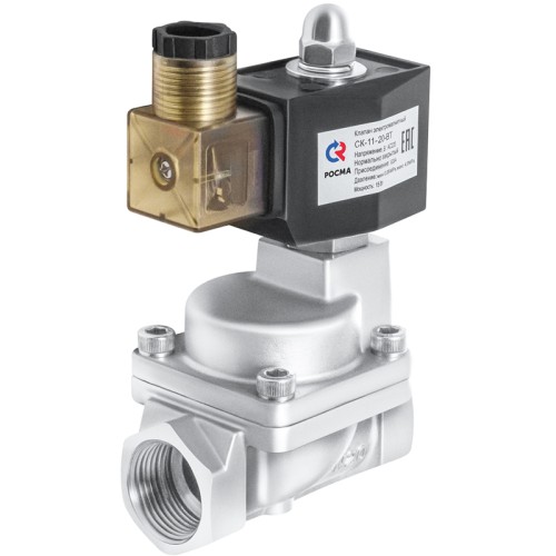 Клапан электромагнитный нержавеющий открытый прямого действия с внутренней резьбой 1,0 МПа 32х111 мм 1 1/4" в Москве