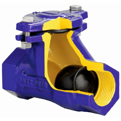 Клапан обратный чугунный Y-тип с внутренней резьбой NBR 1,6 МПа D-022S ABRA 65х200 мм в Москве