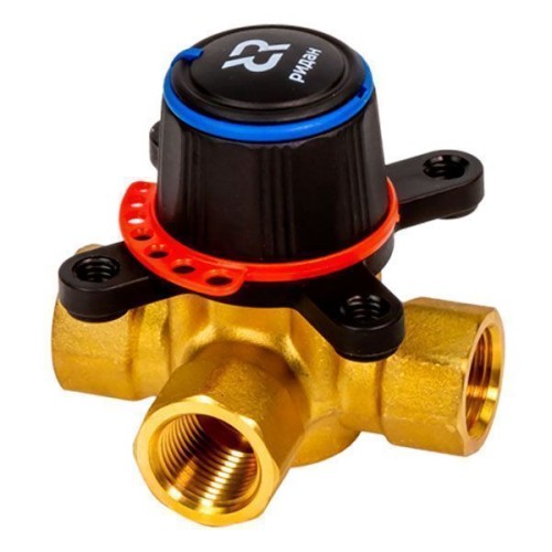 Клапан регулирующий латунный трехходовой с внутренней резьбой 1,0 МПа HRB-3R Ридан 20 мм 3/4" в Москве