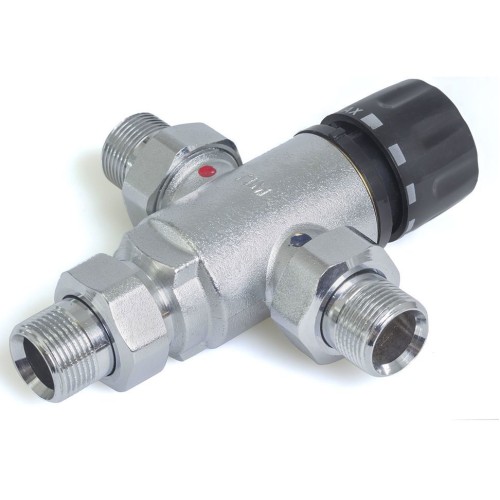 Клапан смесительный латунный термостатический с наружной резьбой-американкой 1,0 МПа TermoFar FAR 20 мм 3/4" в Москве