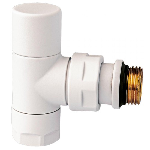 Клапан термостатический угловой Ду-15 (1/2") Ру-10 ВР-НР (ВН-НАР) белый серия E Oventrop в Москве