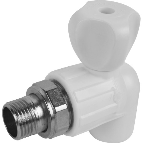 Клапан запорный угловой PP-R наружная резьба 2,5 МПа RTP (РосТурПласт) 20 мм 1/2" ГОСТ 32415-2013 в Москве