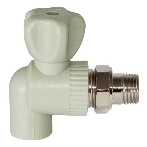 Клапан запорный угловой PP-R наружная резьба 2,5 МПа VALFEX 20 мм 1/2" ГОСТ 32415-2013 в Москве