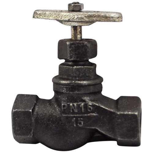 Клапан запорный чугунный с внутренней резьбой 1,6 МПа 15кч18п Китай 20х100 мм в Москве