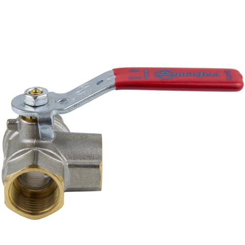 Кран запорный латунный трехходовой стандартнопроходной с ручкой-рычагом ВР (ВН) Ру 25 Ideal 128 Itap 15 мм 1/2" в Москве