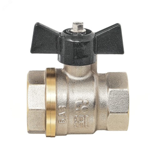 Кран запорный латунный угловой стандартнопроходной с ручкой-бабочкой ВР-НР Ру 40 Pride LD 15 мм 1/2" в Москве