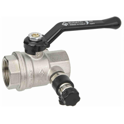 Кран шаровый латунный со спускником полнопроходной с ручкой-рычагом ВР (ВН) Ру 64 Bugatti 330 Bugatti 15 мм 1/2" в Москве