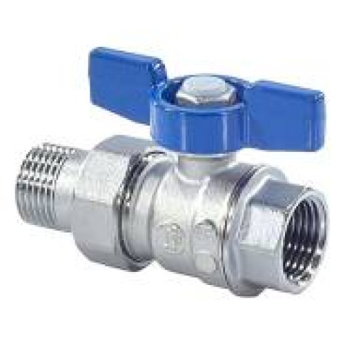 Кран запорный латунный полнопроходной с ручкой-бабочкой ВР-американка Ру 35 R859 Giacomini 15х74 мм 1/2" в Москве