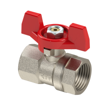 Кран запорный латунный полнопроходной с ручкой-бабочкой ВР (ВН) Ру 42 R951 Giacomini 15 мм 1/2"