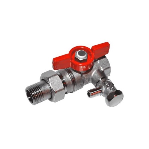 Кран шаровый латунный со спускником стандартнопроходной с ручкой-бабочкой ВР-американка Ру 42 R259DS Giacomini 15х91 мм 1/2" в Москве