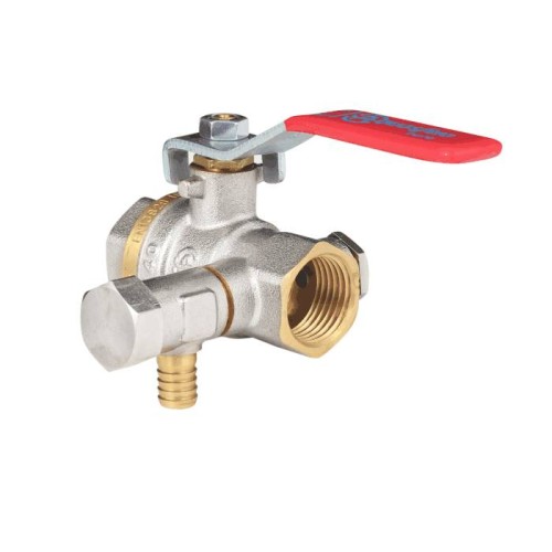 Кран запорный латунный со спускником полнопроходной с ручкой-рычагом ВР (ВН) Ру 25 Ideal 115 Itap 15 мм 1/2" в Москве