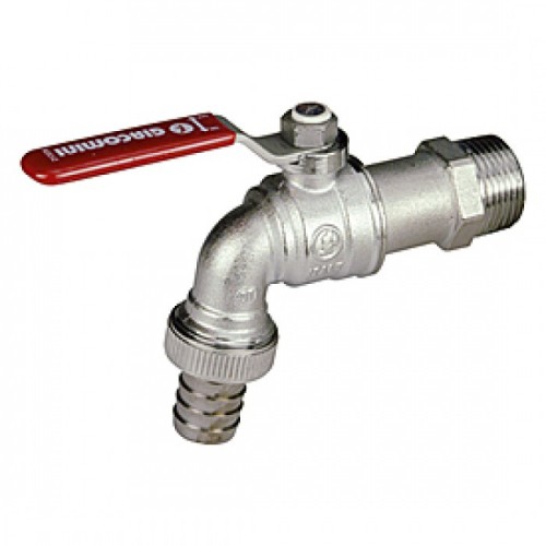 Кран водоразборный латунный стандартнопроходной с ручкой-рычагом НР-штуцер Ру 10,5 R621 Giacomini 15х82 мм 1/2" в Москве