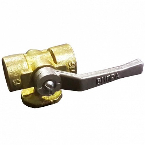 Кран латунный трехходовой стандартнопроходной для манометра с фланцем и ручкой ВР-НР Ру 16 Giacomini 15 мм 3/8" в Москве