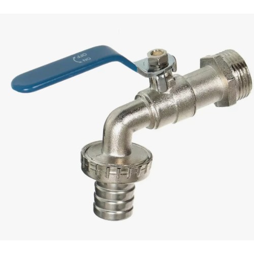 Кран водоразборный латунный стандартнопроходной с ручкой-рычагом НР-штуцер Ру 40 RTP (РосТурПласт) 16 мм 1/2" в Москве