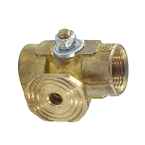 Кран латунный трехходовой стандартнопроходной для манометра с фланцем без ручки ВР (ВН) Ру 16 11Б18БК, КПТ ВИПРА 15 мм 1/2" в Москве