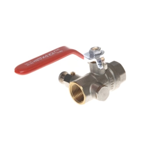 Кран латунный со спускником полнопроходной с ручкой-рычагом ВР (ВН) Ру 40 BVR-DR Ридан 15 мм 1/2" в Москве