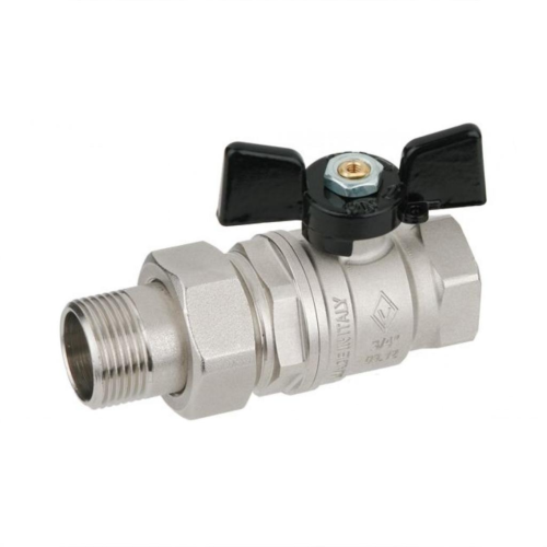 Кран запорный латунный полнопроходной с ручкой-бабочкой ВР-американка Ру 50 Bugatti 922 Bugatti 15 мм 1/2" в Москве