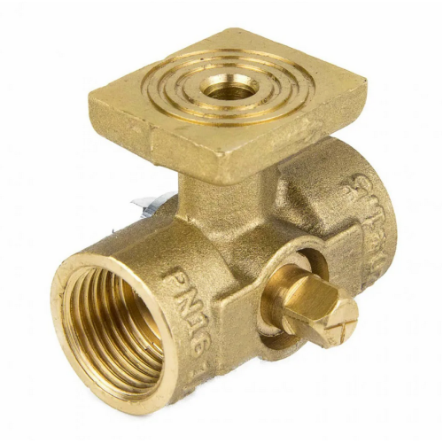 Кран латунный трехходовой стандартнопроходной для манометра с фланцем без ручки ВР (ВН) Ру 16 Aquasfera 1061 Aquasfera 15 мм 1/2" в Москве