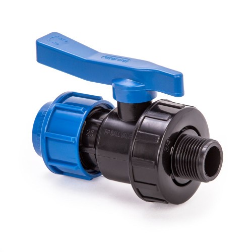 Компрессионный кран ПНД Дн 20-1/2" Ру-10 НР (НАР) RTP (РосТурПласт) в Москве