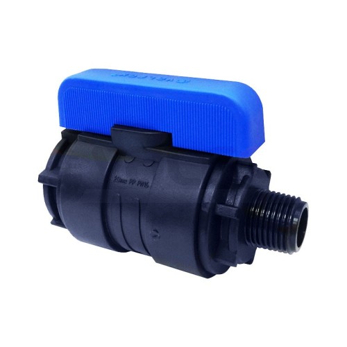 Компрессионный кран ПНД Ду 36 (1 1/2"-1 1/4") ВР-НР (ВН-НАР) Ру-16 VALFEX в Москве