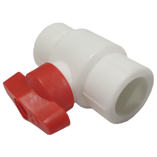 Кран полипропиленовый PP-R запорный прямой стандартнопроходной с внутренней пайкой ручка-бабочка Ру 25 RTP (РосТурПласт) 25 мм ГОСТ 32415-2013 в Москве