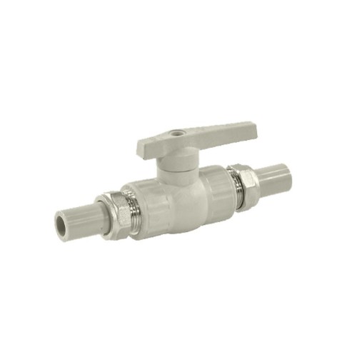 Кран полипропиленовый PP-R запорный прямой полнопроходной с внутренней пайкой серый ручка-рычаг Ру 25 VALFEX 25 мм 1" ГОСТ 32415-2013 в Москве