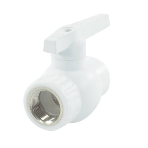 Кран полипропиленовый PP-R запорный прямой стандартнопроходной ВР (ВН) белый ручка-рычаг Ру 25 VALFEX 25 мм 3/4" ГОСТ 32415-2013 в Москве