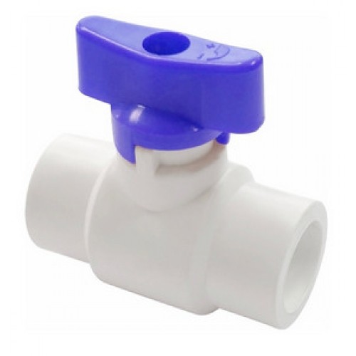 Кран полипропиленовый PP-R запорный прямой стандартнопроходной с внутренней пайкой белый ручка-бабочка Ру 25 VALFEX 20 мм ГОСТ 32415-2013 в Москве
