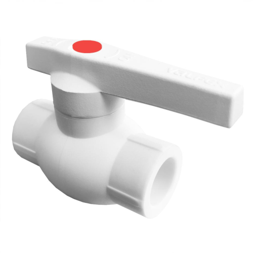 Кран полипропиленовый PP-R запорный прямой стандартнопроходной с внутренней пайкой белый ручка-рычаг Ру 25 Стандарт Pro Aqua 20 мм ГОСТ 32415-2013 в Москве