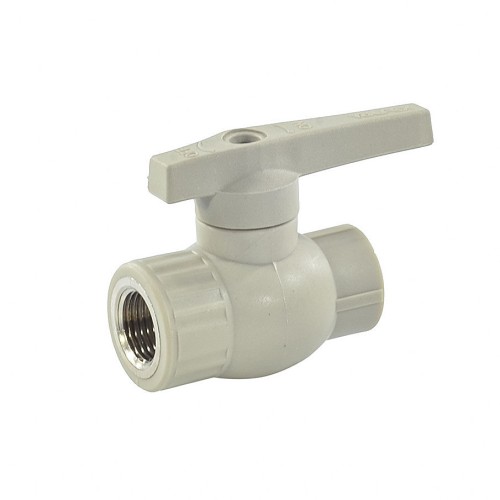 Кран полипропиленовый PP-R запорный прямой стандартнопроходной ВР (ВН) серый ручка-рычаг Ру 25 VALFEX 32 мм 1" ГОСТ 32415-2013 в Москве