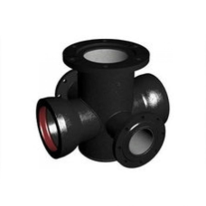 Крест с пожарной подставкой раструб-фланец ППКРФ ВЧШГ с ЦПП Ду 600-100