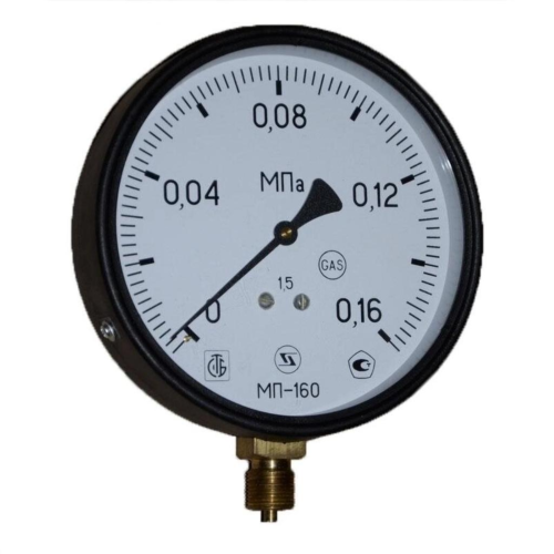 Манометр радиальный диаметр 160мм 0-6 кгс/см2 (0-0,6 МПа) G1/2" МП-160 Завод теплотехнических приборов в Москве