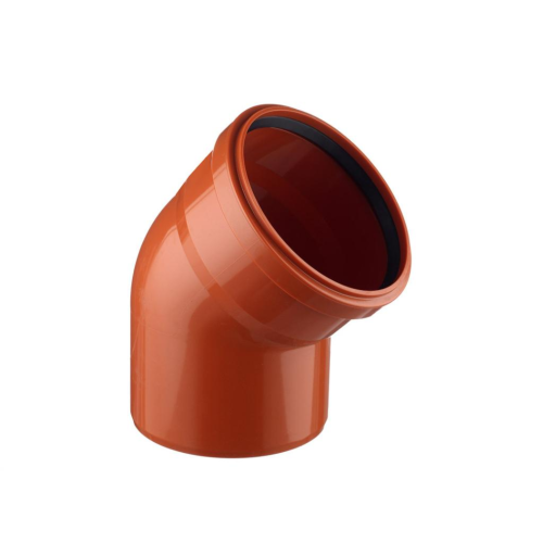 Отвод НПВХ (ПВХ) с раструбом Дн 400 15гр коричневый безнапорный в/к Ostendorf KGB в Москве