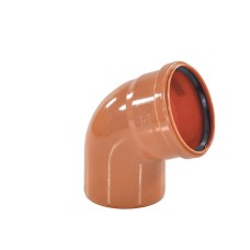 Отвод НПВХ (ПВХ) с раструбом Дн 110 87гр коричневый безнапорный в/к Aquaviva