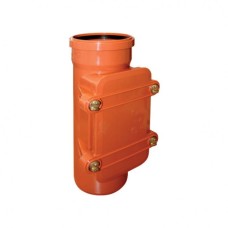 Ревизия НПВХ (ПВХ) с раструбом Дн 125 коричневая безнапорная в комплекте с крышкой Ostendorf KGRE