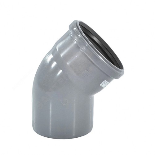 Отвод НПВХ (ПВХ) с раструбом серый Дн 110 45гр безнапорный в/к ТУ 6-49-33-92 Хемкор в Москве