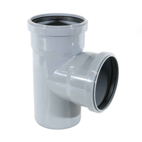 Тройник НПВХ (ПВХ) с раструбом Дн 50-50 87гр серый безнапорный в/к ТУ 6-49-33-92 Агригазполимер в Москве