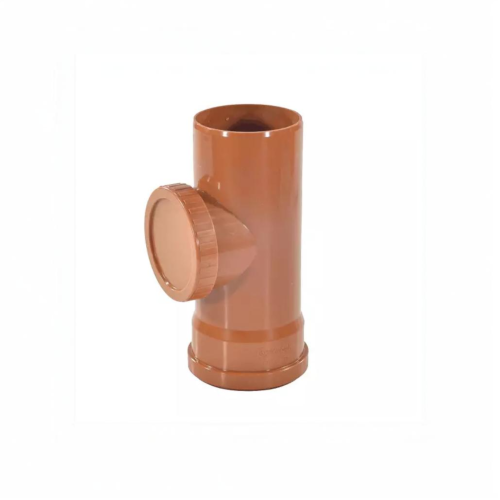 Ревизия НПВХ (ПВХ) коричневая Дн 250 безнапорная в комплекте с крышкой Ostendorf KGRE в Москве