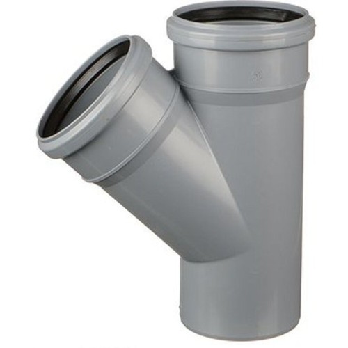 Тройник НПВХ (ПВХ) с раструбом Дн 110-110 45гр серый безнапорный в/к ТУ 6-49-33-92 Агригазполимер в Москве