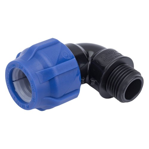 Отвод ПЭ компрессионный Дн 32-1 1/4" 90гр Ру-16 НР (НАР) RTP (РосТурПласт) в Москве