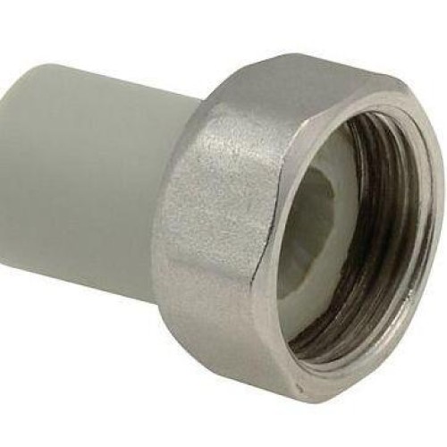 Штуцер PP-R серый с накидной гайкой Дн 25-1" Wavin Ekoplastik в Москве