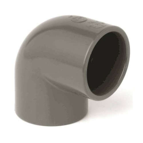 Отвод ПВХ клеевой Дн 75 90гр Ру-16 серый напорный Aquaviva в Москве