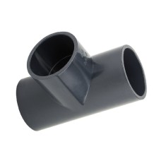 Тройник ПВХ клеевой Дн 63 90гр Ру-16 серый напорный Aquaviva