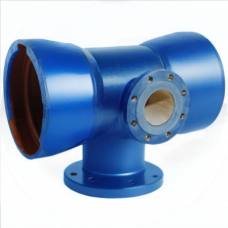 Тройник с пожарной подставкой раструб-фланец ППТРФ ВЧШГ с ЦПП Ду 500-150